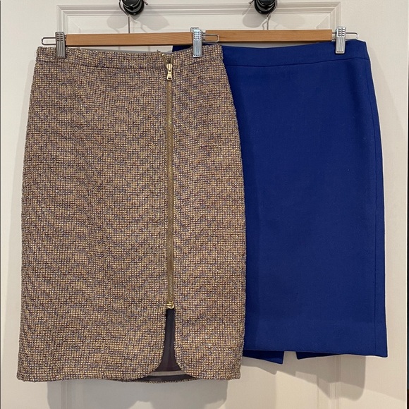 Bundle Set - J. Crew Tweed and Blue Pencil Skirts - Picture 1 of 7